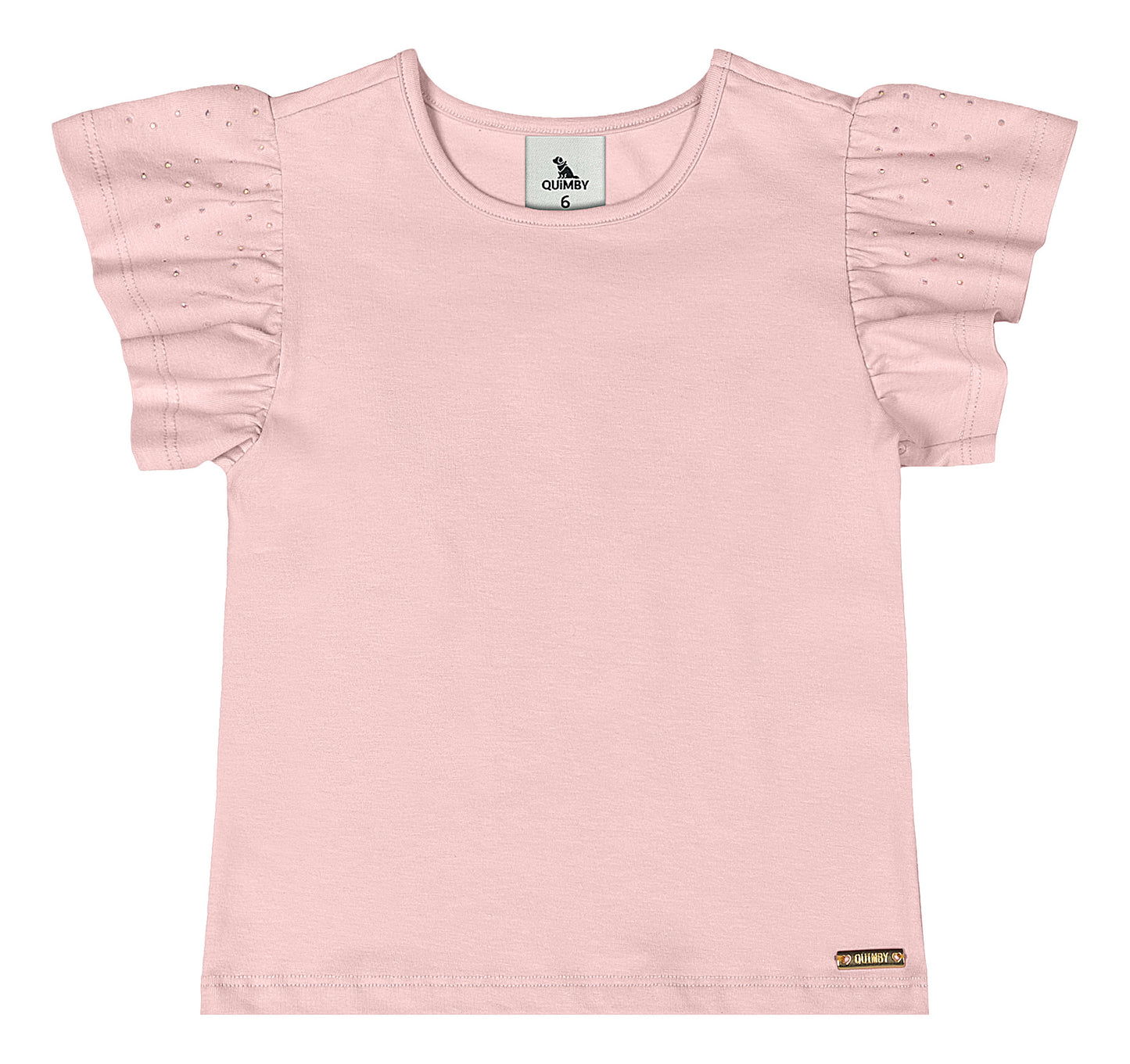 Camisa blusa rosada revuelos Quimby niña 34529-131906