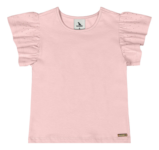 Camisa blusa rosada revuelos Quimby niña 34529-131906