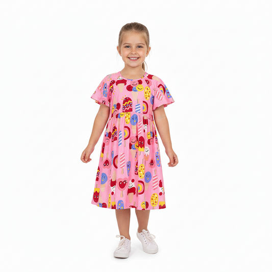 Vestido rosado helado ice cream niña Quimby  34531-AB2362