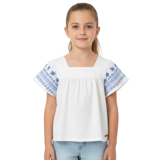 Camisa blusa blanca niña Quimby 34537-000106