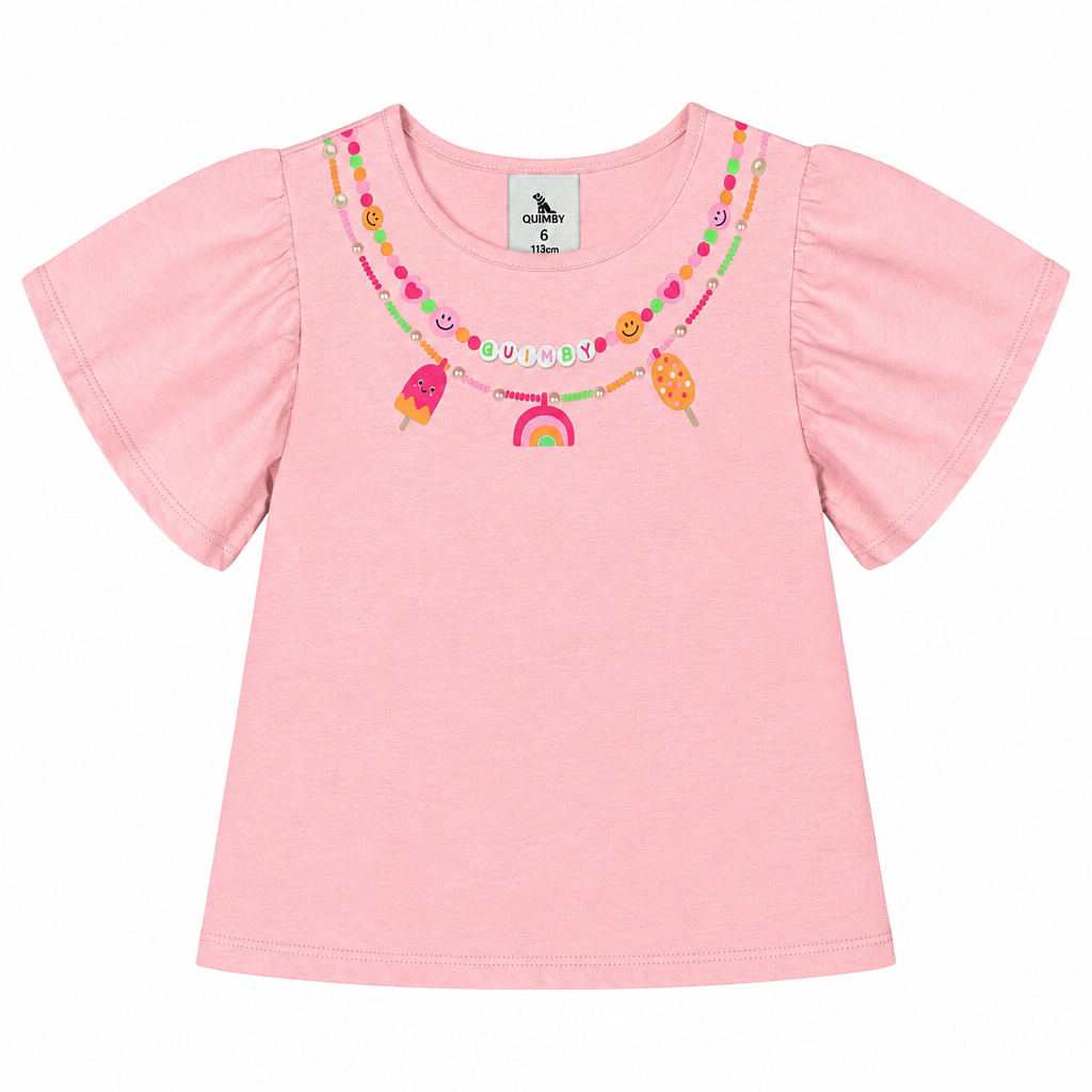 Camisa blusa rosada helados ice cream niña Quimby 34540-131906