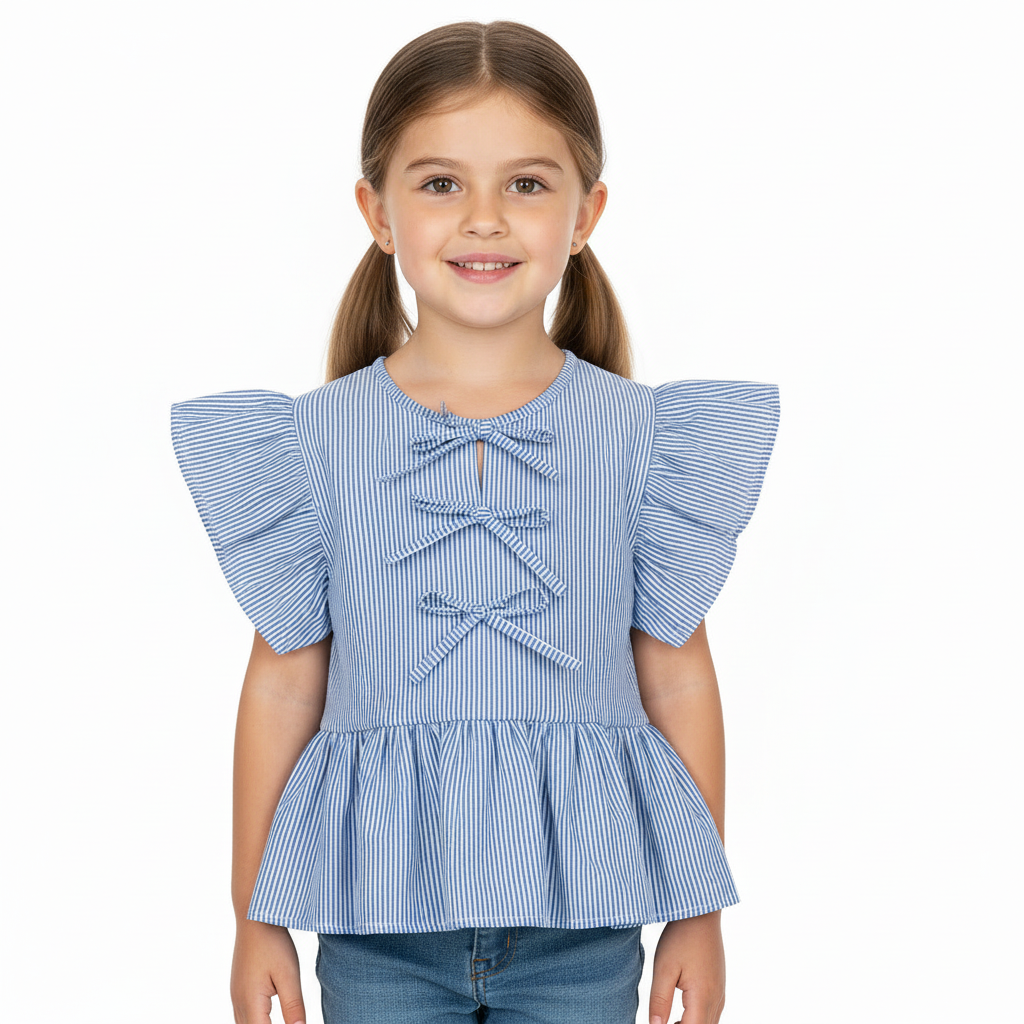 Camisa  azul rayas niña Quimby 34541-144112