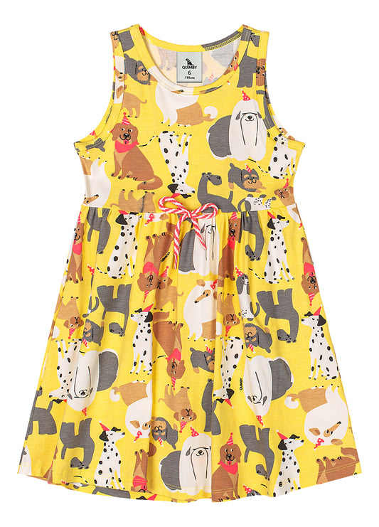 Vestido amarillo perritos niña Quimby 34553-AB2366