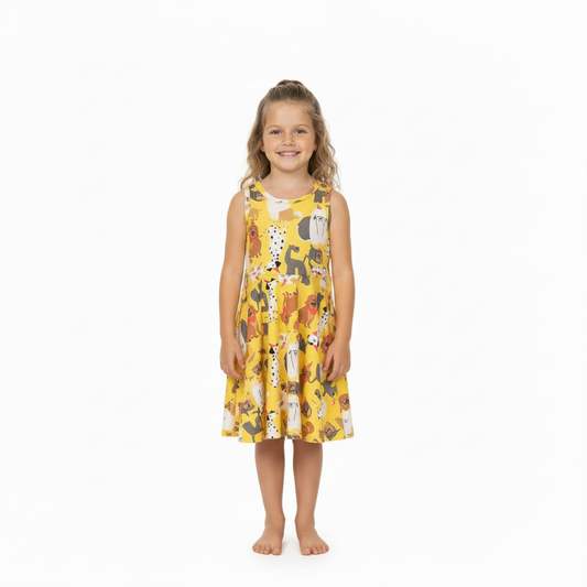 Vestido amarillo perritos niña Quimby 34553-AB2366