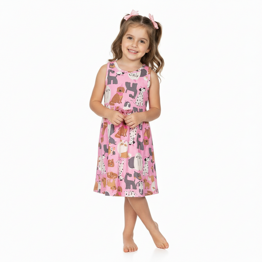 Vestido rosado perritos niña Quimby 34553-AB2367