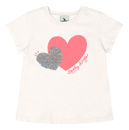 Camisa blusa corazon blanco niña Quimby 34554-000106