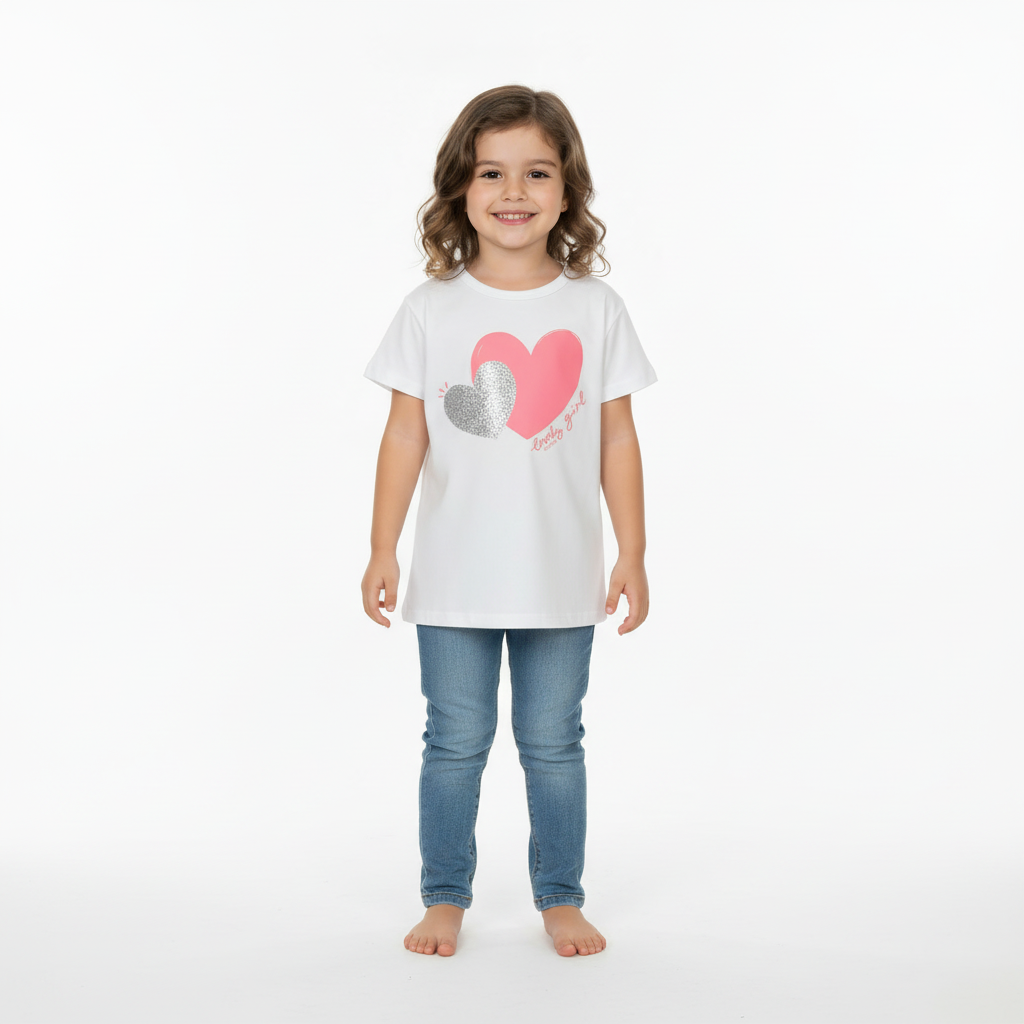 Camisa blusa corazon blanco niña Quimby 34554-000106