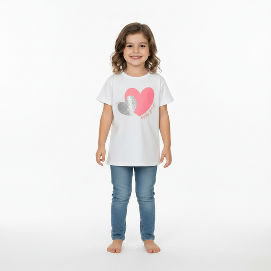 Camisa blusa corazon blanco niña Quimby 34554-000106