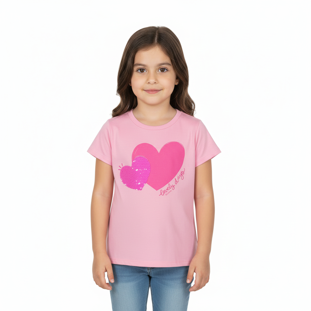 Camisa blusa corazon rosado niña Quimby 34554-142311