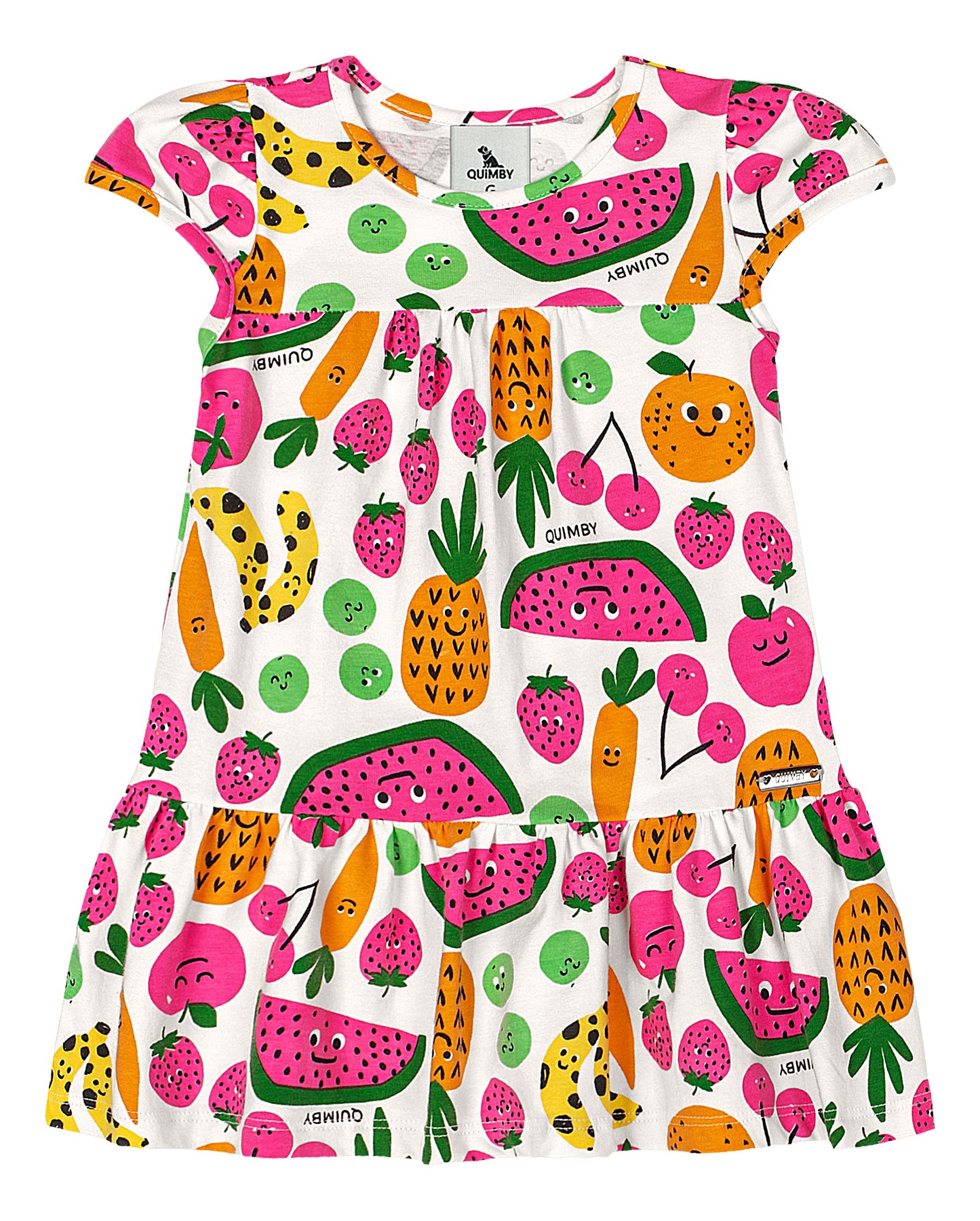 Vestido frutas blanco  bebe niña Quimby 34567-AB2364