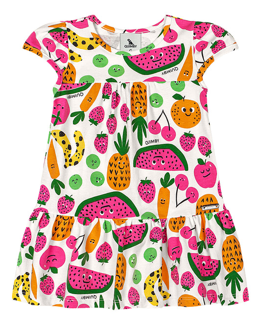 Vestido frutas blanco  bebe niña Quimby 34567-AB2364