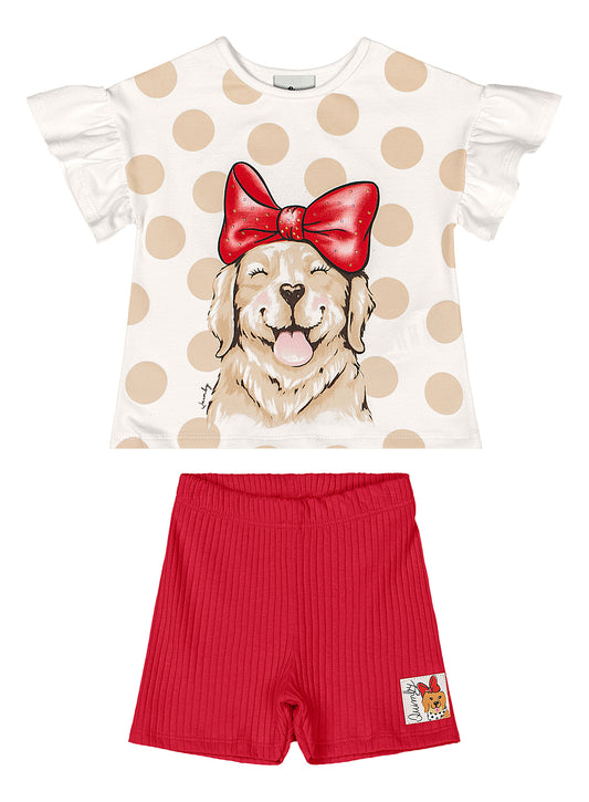 Set conjunto rojo perrito chongo niña Quimby 34568-000271