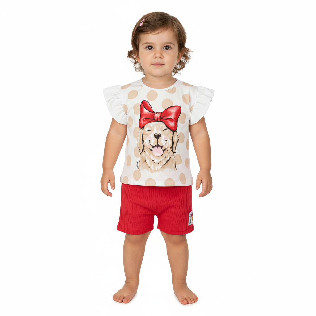 Set conjunto rojo perrito chongo niña Quimby 34568-000271