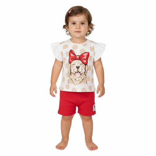 Set conjunto rojo perrito chongo niña Quimby 34568-000271