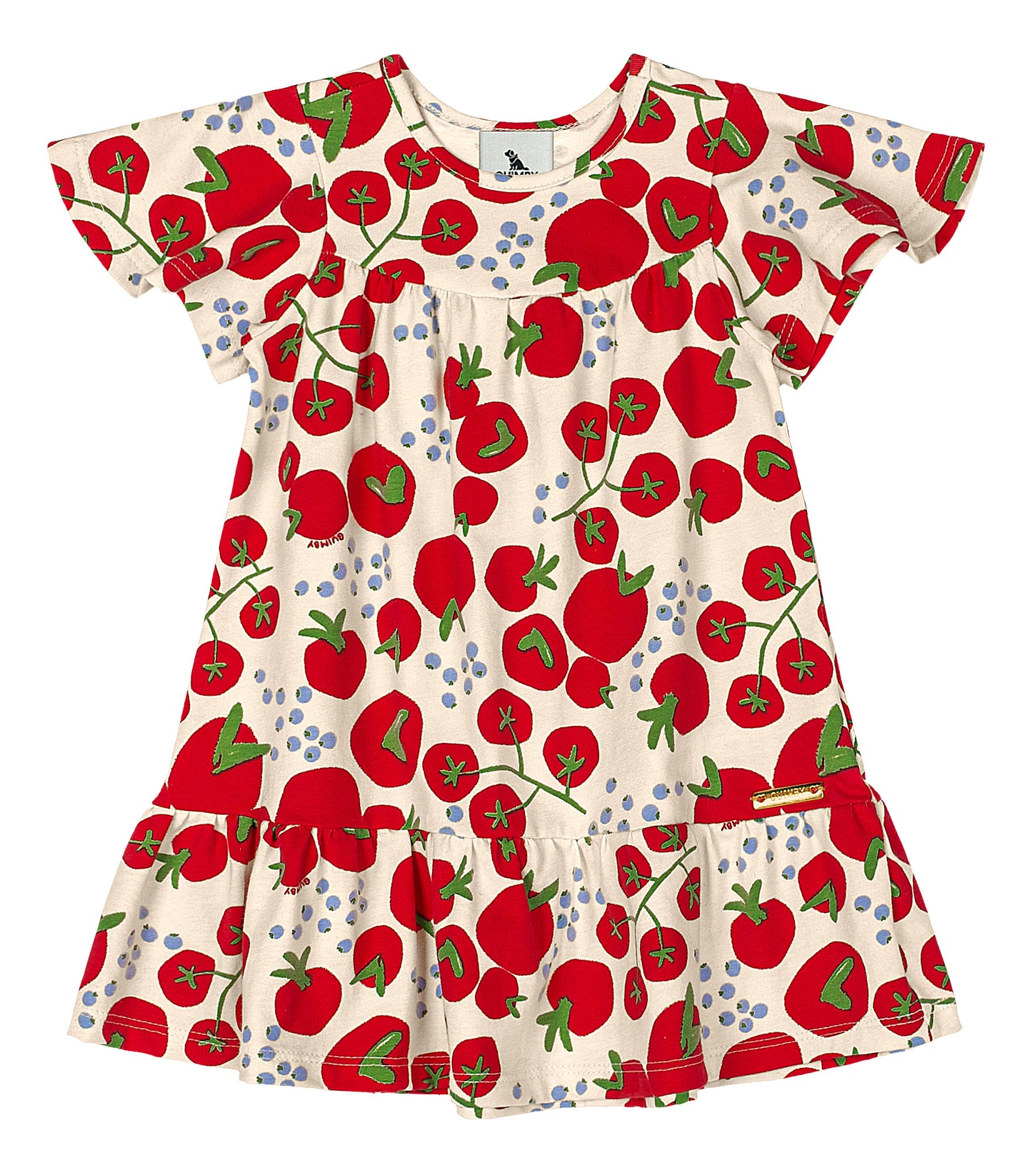 Vestido rojo fresas bebe niña Quimby 34574-BOL194