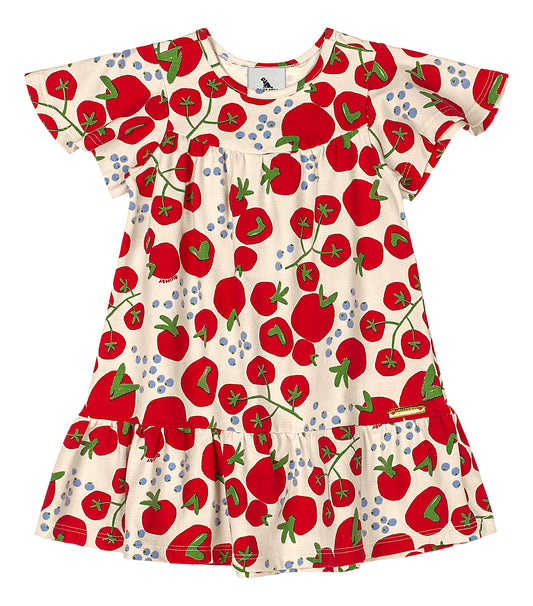 Vestido rojo fresas bebe niña Quimby 34574-BOL194