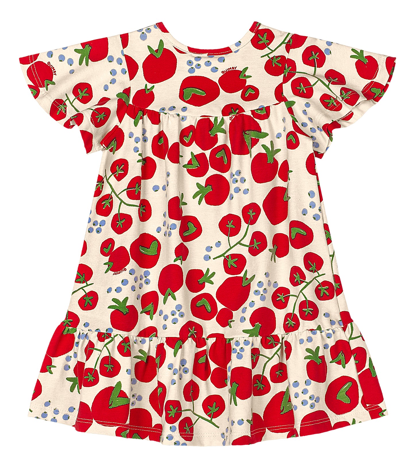 Vestido rojo fresas bebe niña Quimby 34574-BOL194
