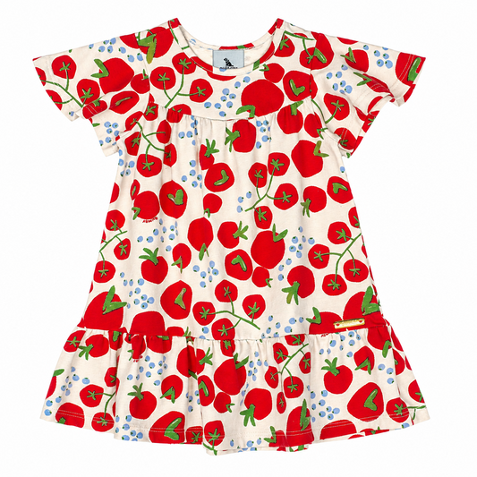 Vestido rojo fresas bebe niña Quimby 34574-BOL194