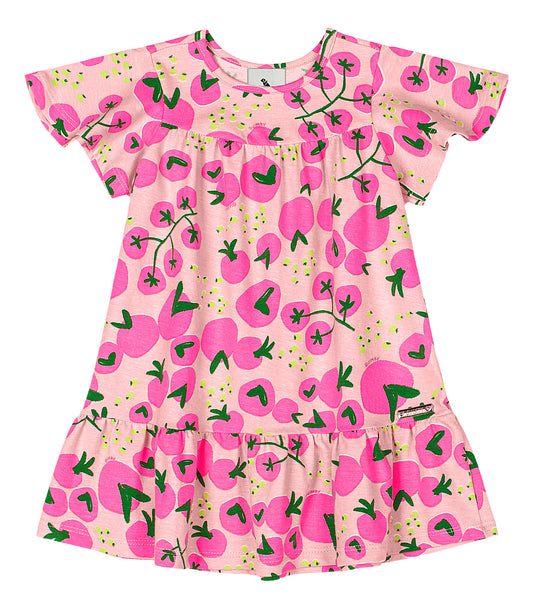 Vestido rosado bebe niña fresas Quimby 34574-BOL195