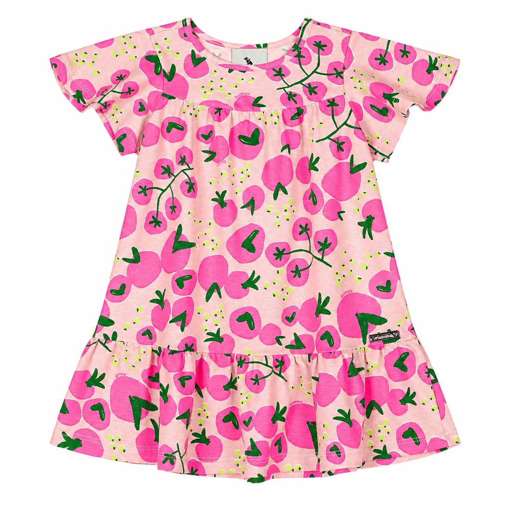 Vestido rosado bebe niña fresas Quimby 34574-BOL195