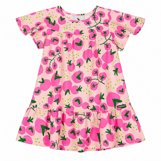 Vestido rosado bebe niña fresas Quimby 34574-BOL195