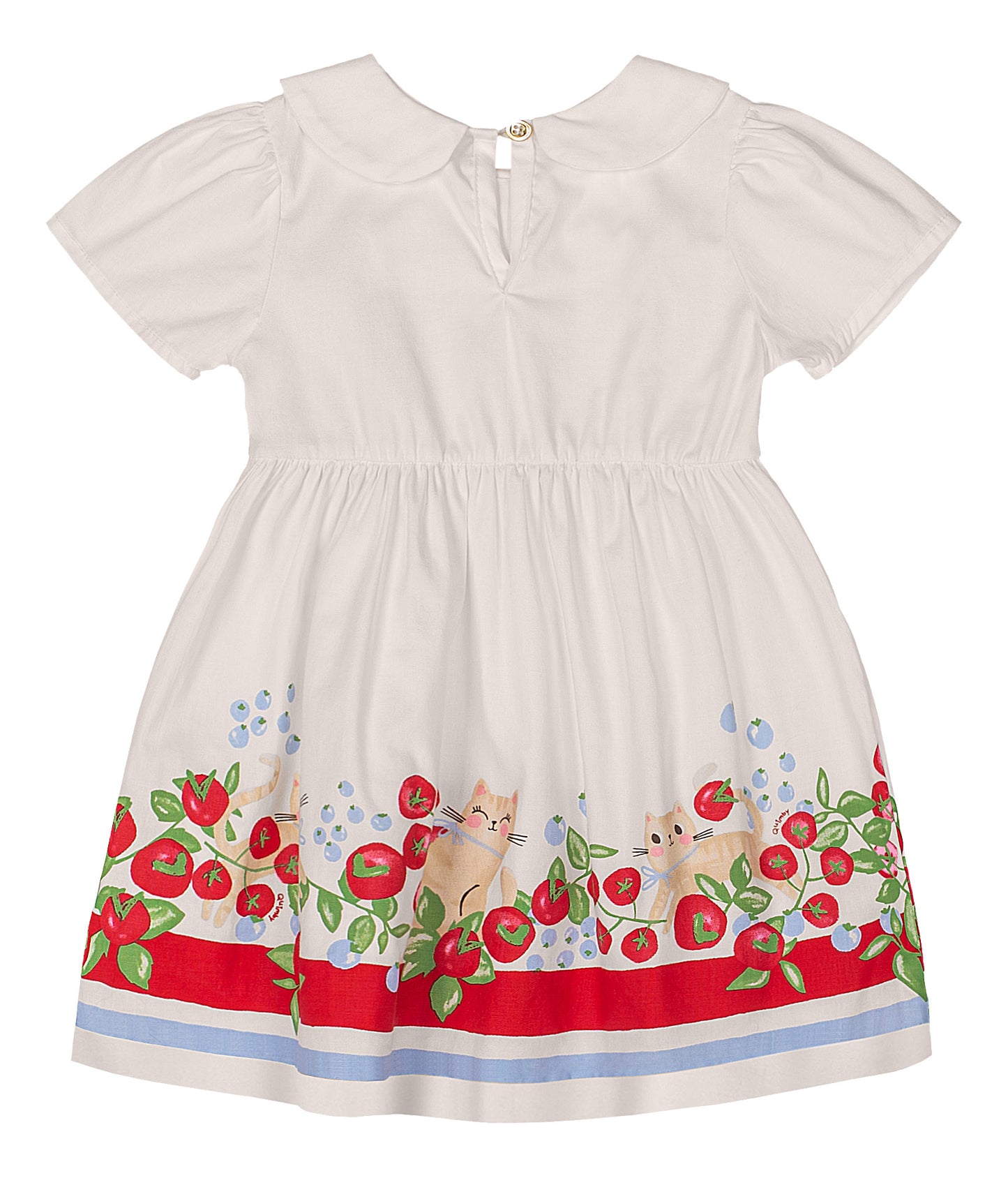 Vestido blanco flores bebe niña Quimby 34579-000106
