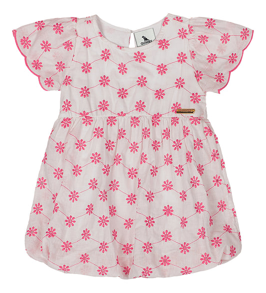 Vestido rosado revuelos blonda bebe niña Quimby 34584-152216