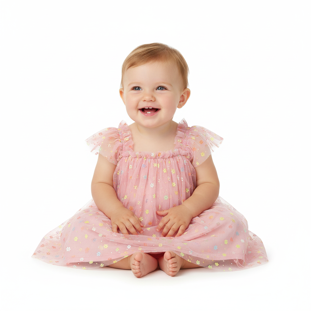 Vestido rosado gala bebe niña Quimby 34588-131906