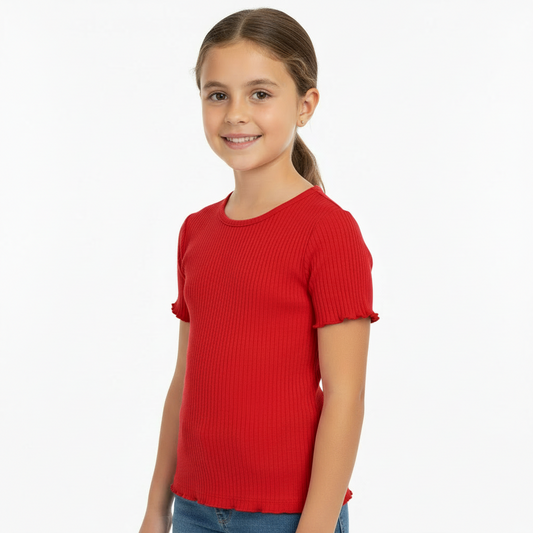 Camisa roja bebe niña Quimby 34593-191763 promo 3x1000