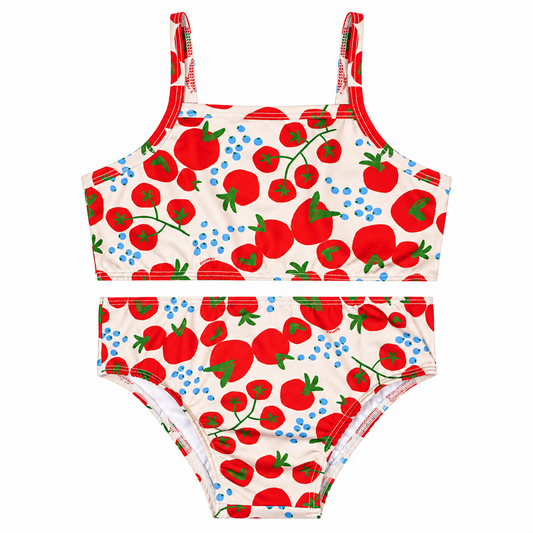 Set traje de baño 2 piezas cerezas cherry rojo Quimby niña 34599-SB0512