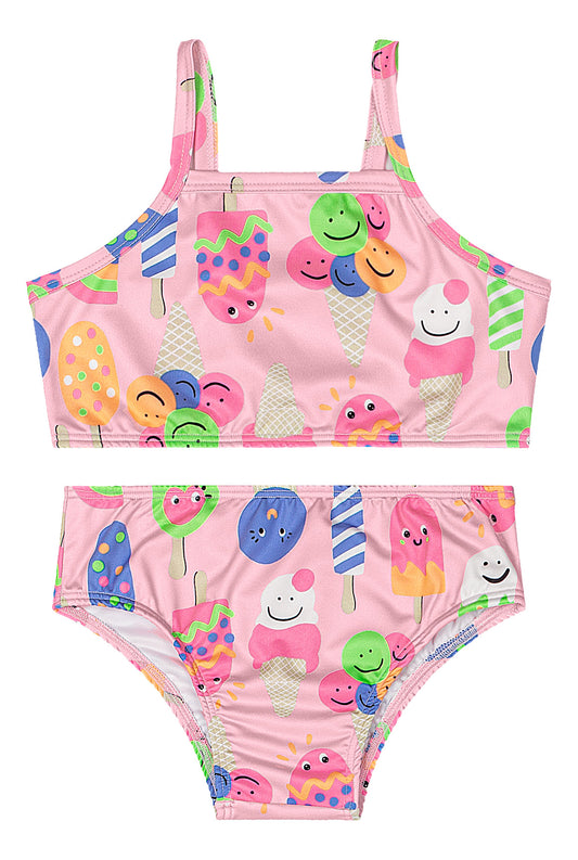 Set traje de baño 2 piezas helado  rosado Quimby niña 34599-SB0517
