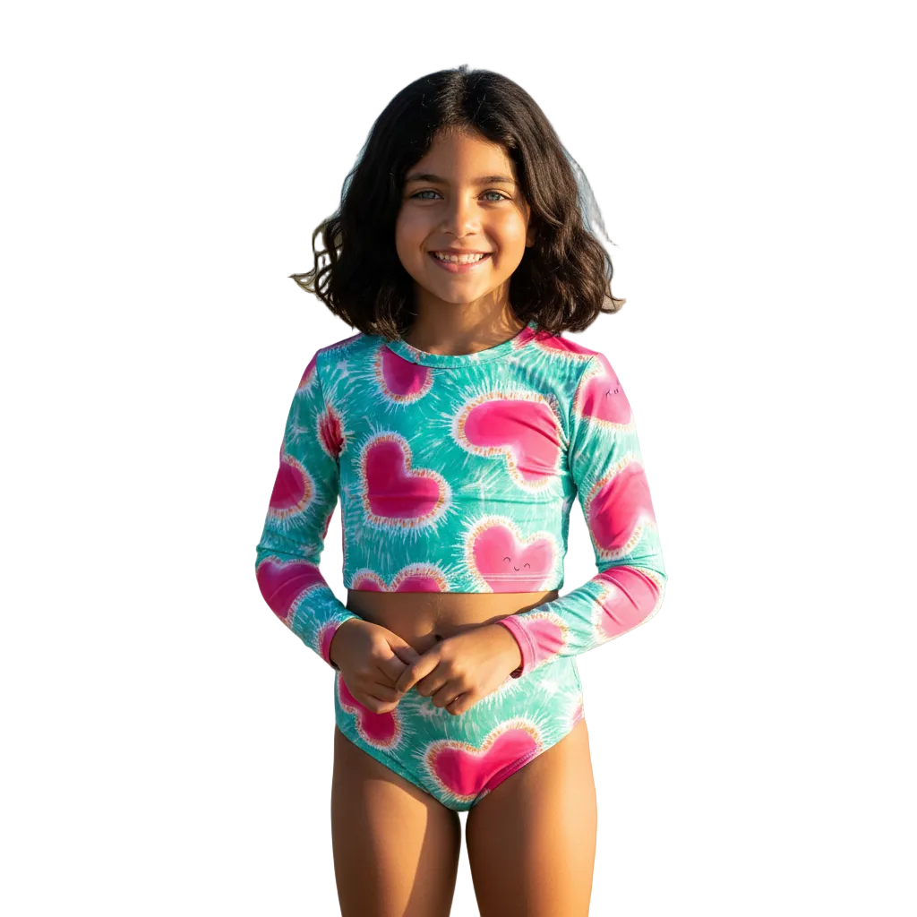 Set traje de 2 piezas baño corazon niña  Quimby  34602-SB0513