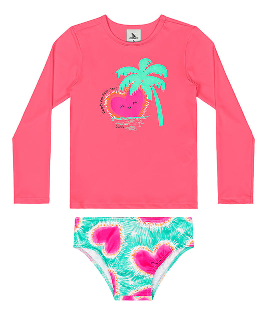Set traje de baño 2 piezas  rosado Quimby niña 34603-061735