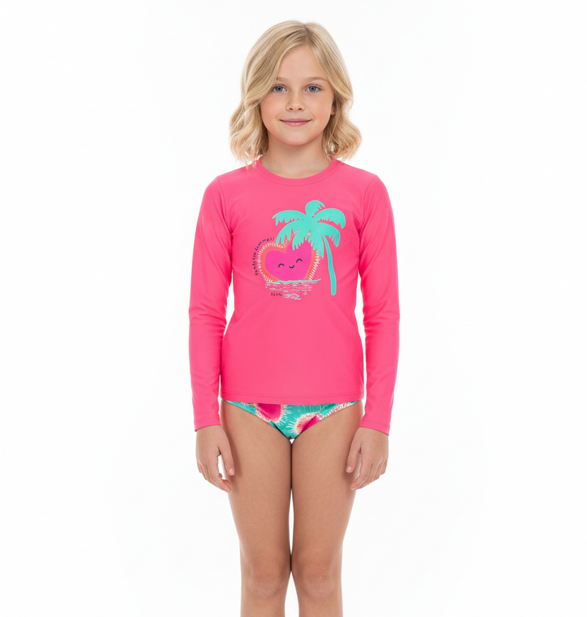 Set traje de baño 2 piezas  rosado Quimby niña 34603-061735
