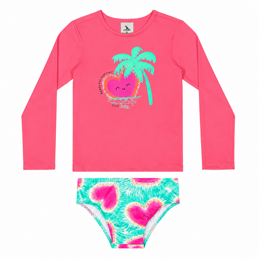Set traje de baño 2 piezas  rosado Quimby niña 34603-061735