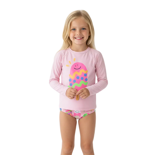 Set traje de baño 2 piezas helado niña rosado Quimby  34603-131906