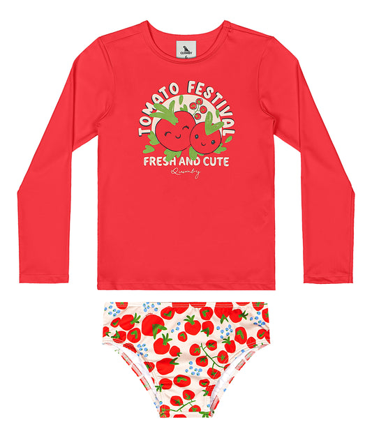 Set traje de baño 2 piezas cereza niña rojo Quimby  34603-191763