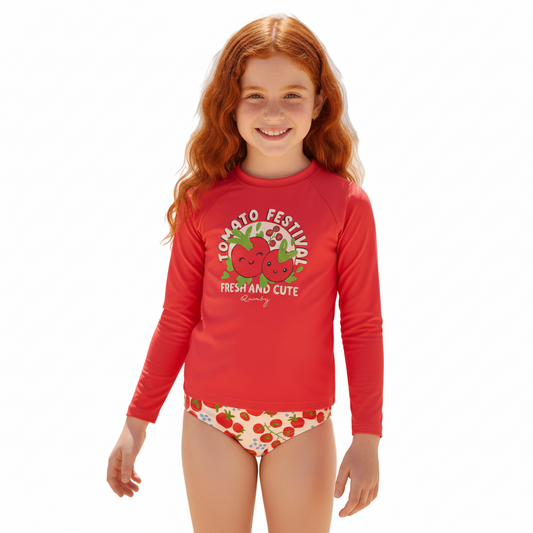 Set traje de baño 2 piezas cereza cherry niña rojo Quimby  34603-191763