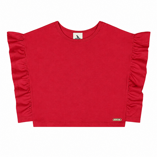 Camisa blusa roja niña revuelos Quimby 34617-191763