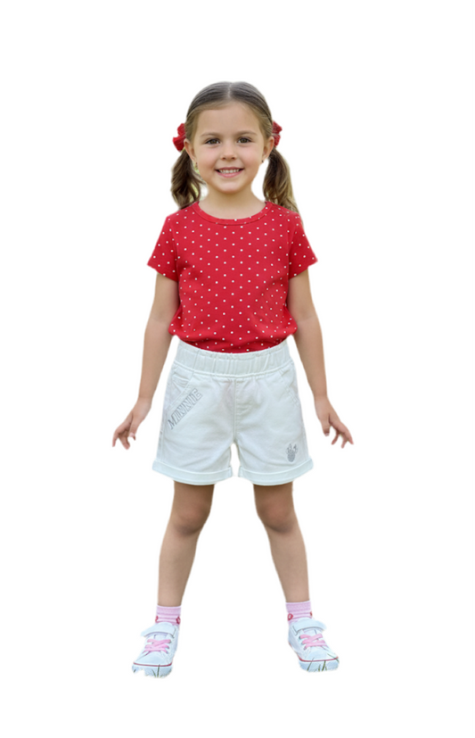 Short blanco niña Minnie Disney MM-2520