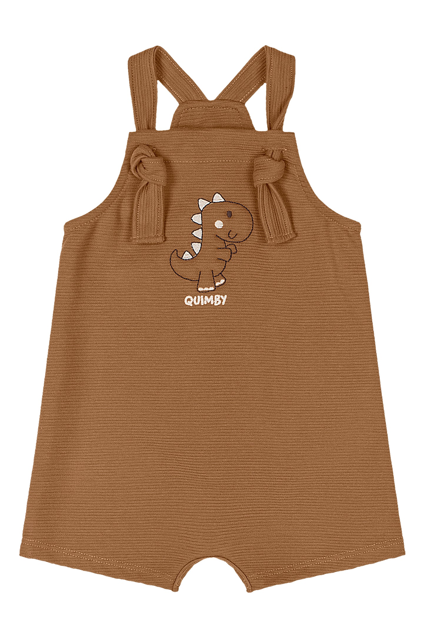 Set conjunto overall bebe niño camisa beige enterizo café Quimby 34704-120304