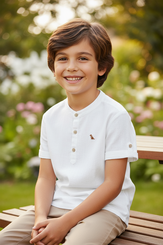 Camisa blanca niño henley Quimby 34715-000101