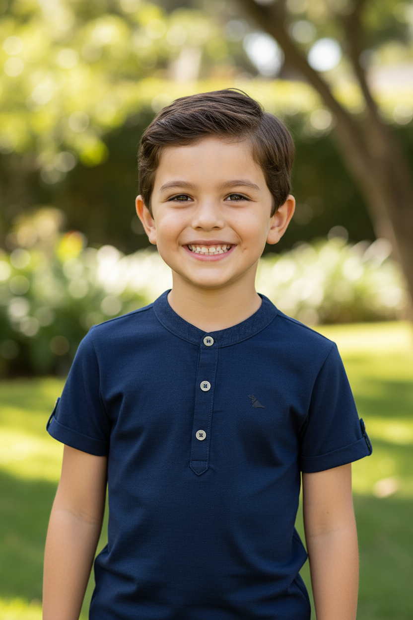 Camisa azul henley niño Quimby 34715-193921