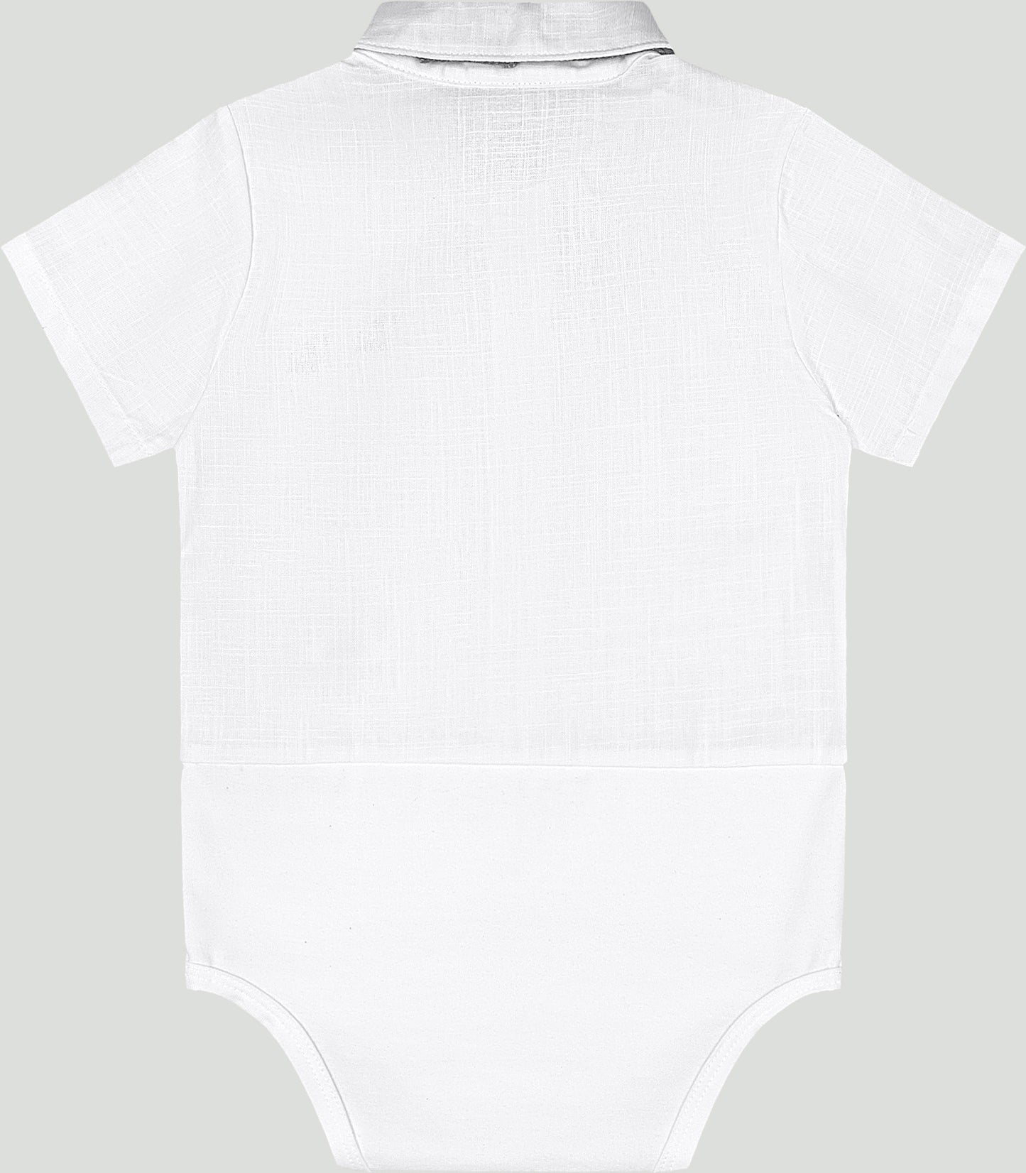 Set conjunto camisa blanca short cafe Quimby bebe niño 34978-000101
