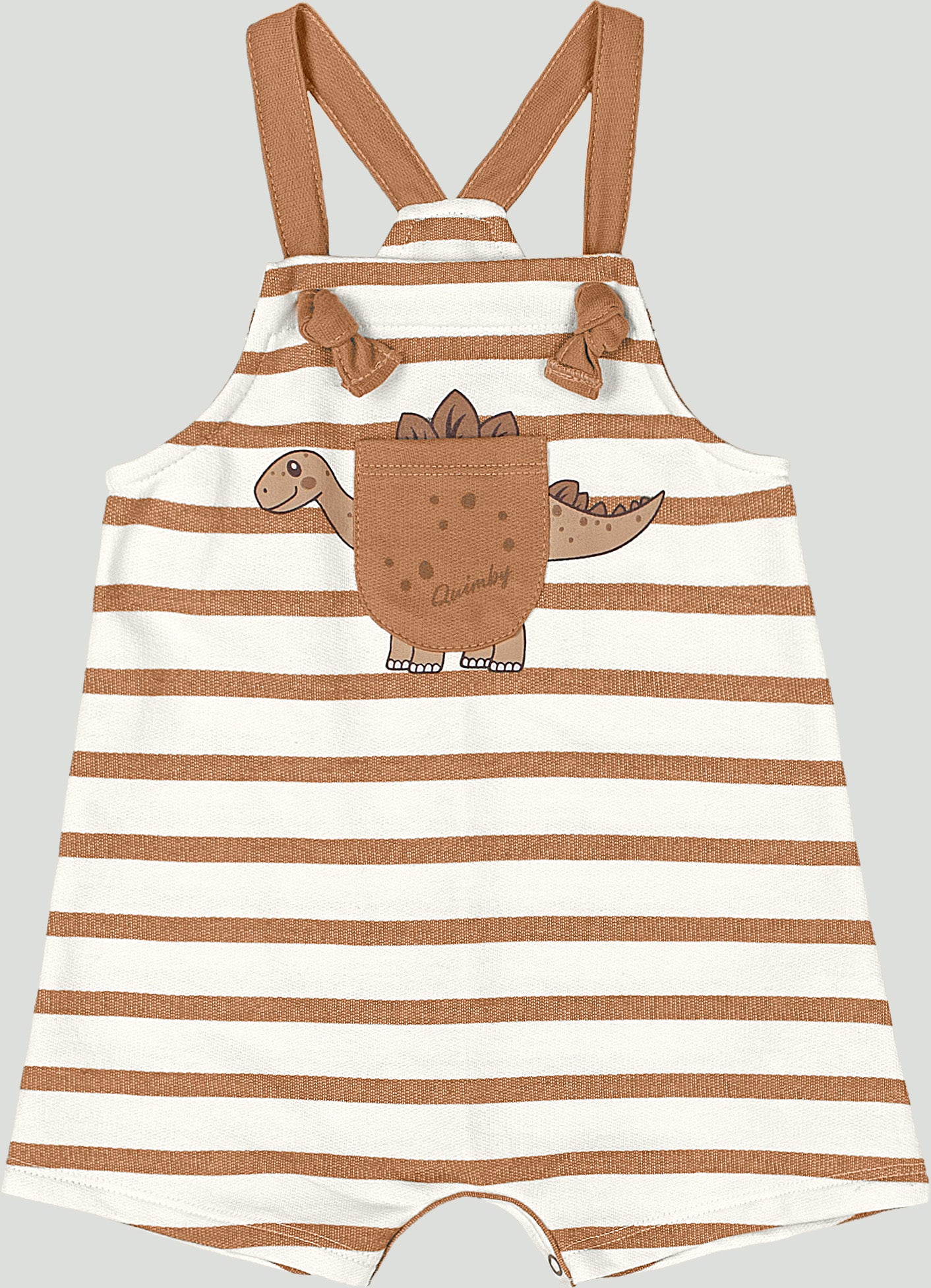 Set conjunto  camisa blanca overall rayas cafe bebe niño Quimby 34982-000106