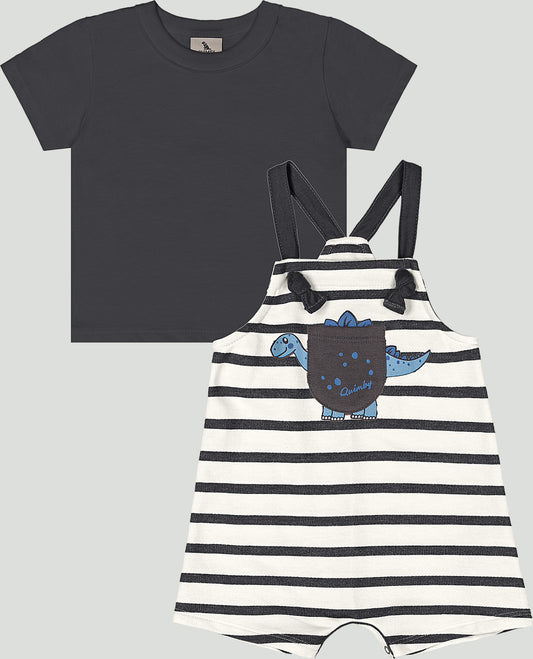 Set conjunto camisa overall rayas niño Quimby 34982-194104