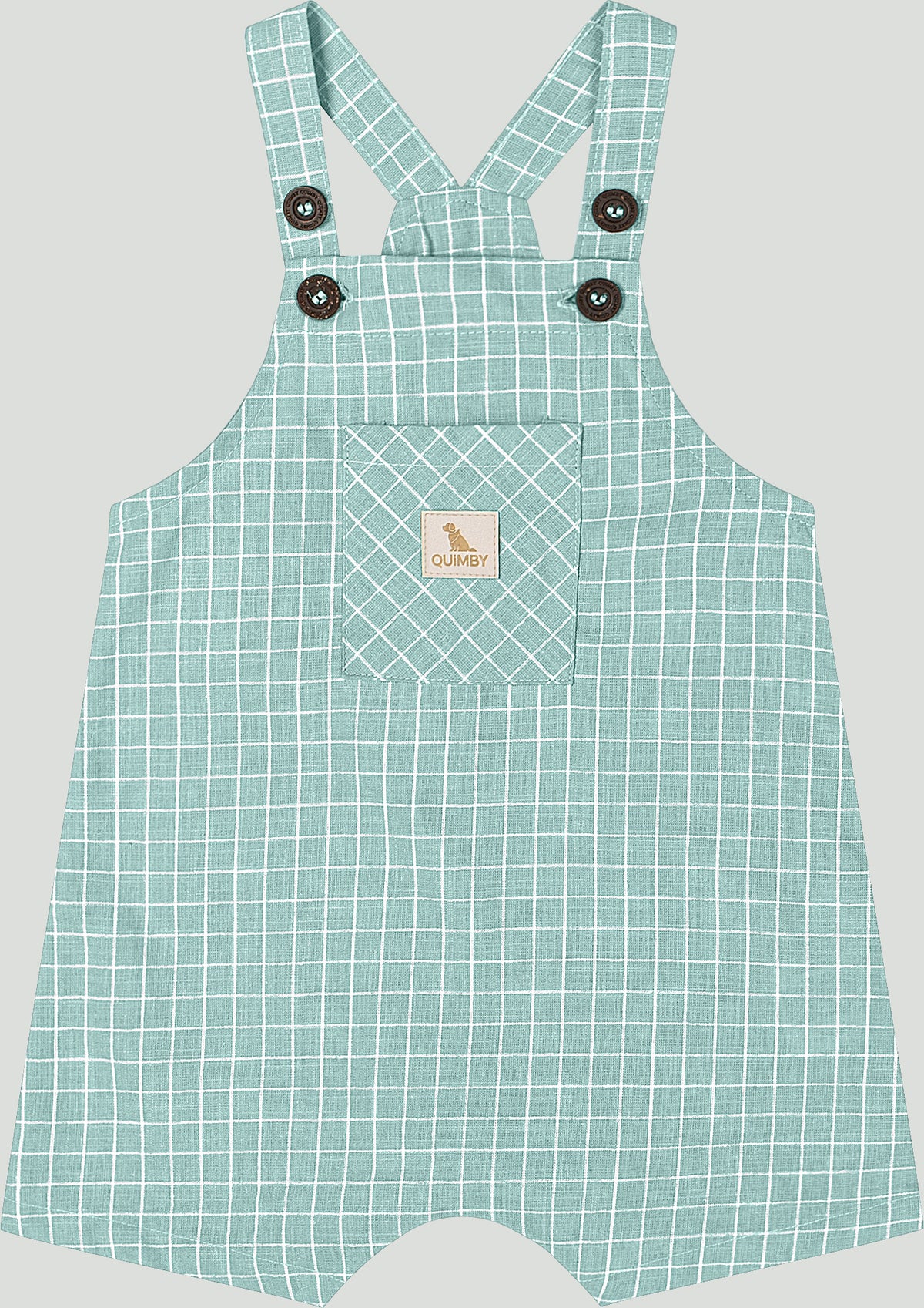 Set conjunto camisa blanca overall verde aqua bebe niño Quimby 34985-000106