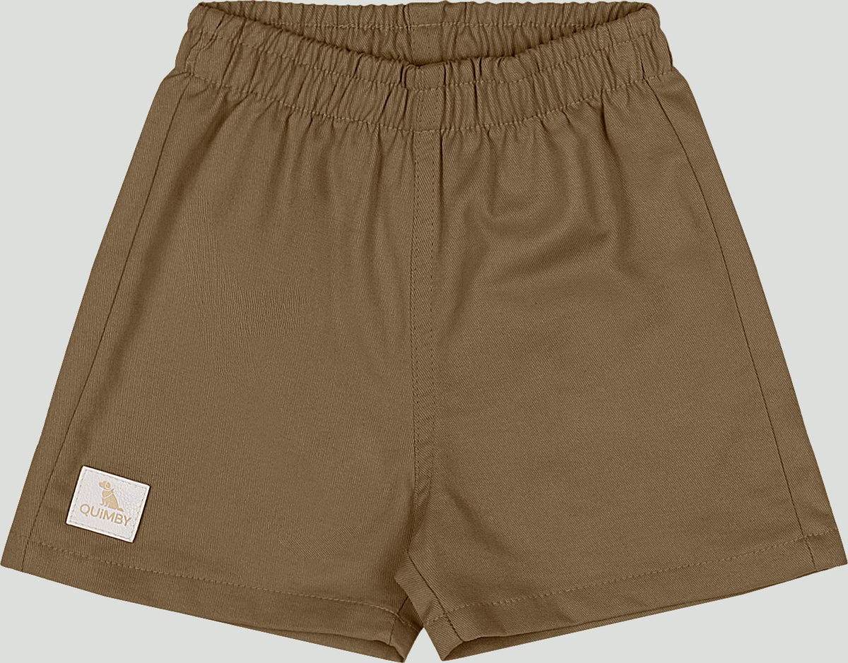 Set conjunto 2 piezas camisa beige short cafe bebe niño Quimby 34988-131011