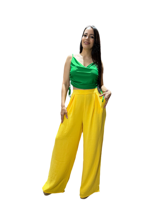 Pantalón tela formal dama Amarillo PR3-1554 690590490