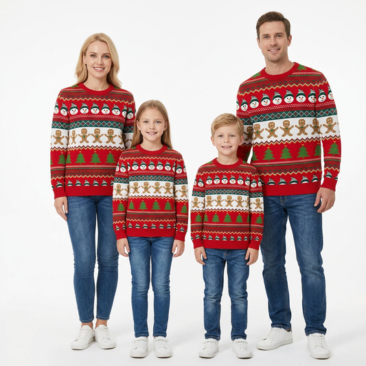 Sueter navideño niño niña dama mujer caballero hombre rojo blanco
